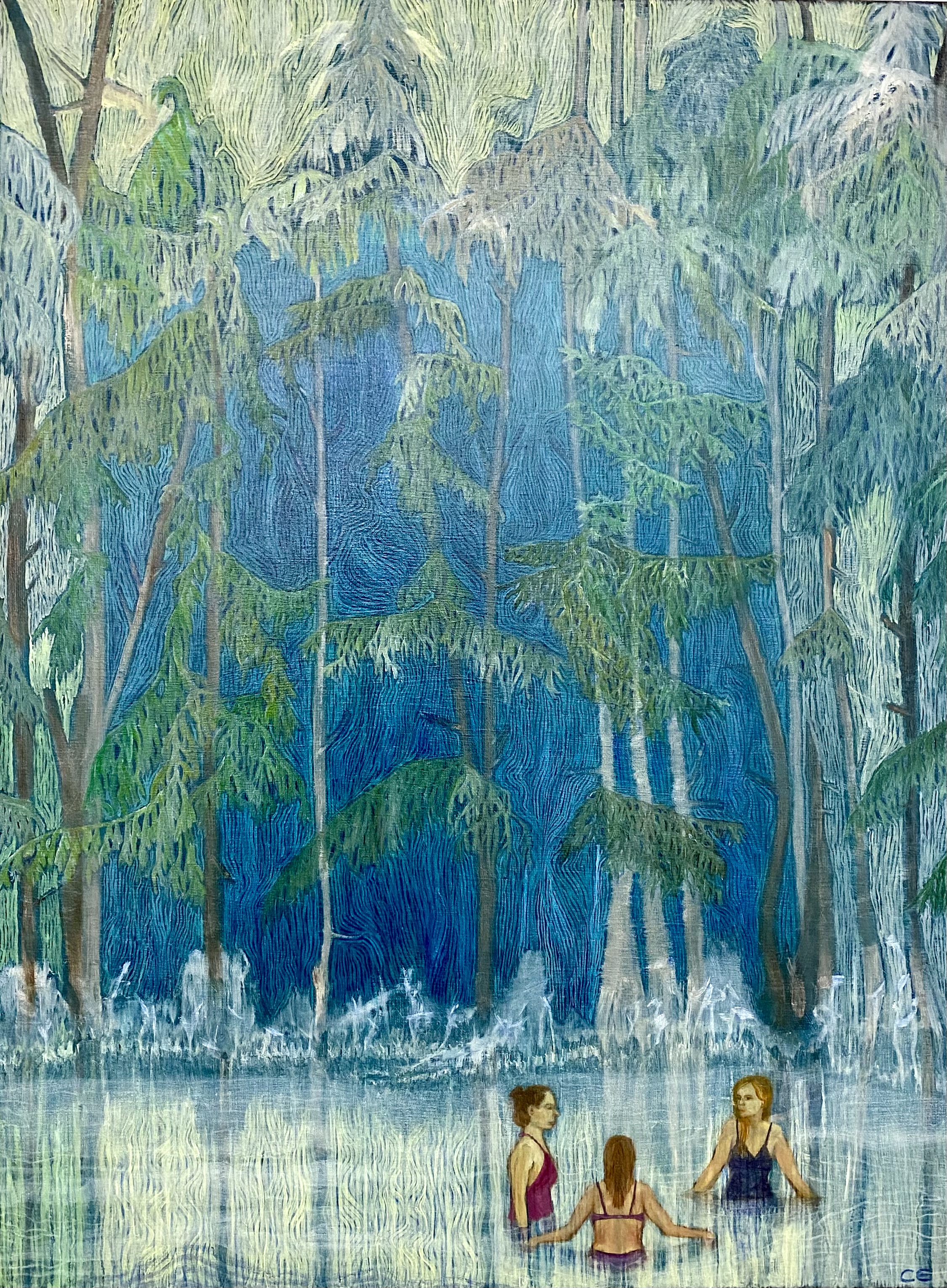 Badande i skogen